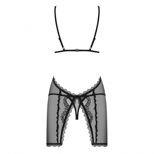 OBSESSIVE MILLAGRO CHEMISE &amp; THONG BLACK